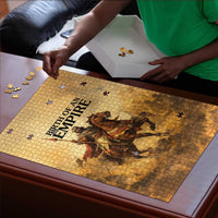 Sundiata Keita Puzzle with Kirina 1235 Battle Map, Horseback Warrior and Birth of an Empire Design - Wonder Print Shop