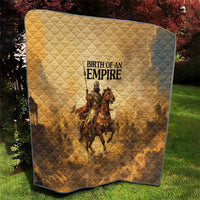 Sundiata Keita Quilt with Kirina 1235 Battle Map, Horseback Warrior and Birth of an Empire Design - Wonder Print Shop