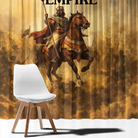 Sundiata Keita Window Curtain with Kirina 1235 Battle Map, Horseback Warrior and Birth of an Empire Design - Wonder Print Shop