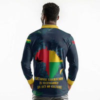 Amilcar Cabral Long Sleeve Polo Shirt Guinea-Bissau African National Liberation Leader - Cultural Resistance Tribute - Wonder Print Shop