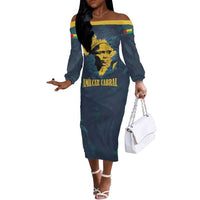 Amilcar Cabral Off The Shoulder Long Sleeve Dress Guinea-Bissau African National Liberation Leader - Cultural Resistance Tribute - Wonder Print Shop