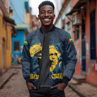 Amilcar Cabral Sleeve Zip Bomber Jacket Guinea-Bissau African National Liberation Leader - Cultural Resistance Tribute - Wonder Print Shop