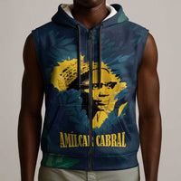 Amilcar Cabral Sleeveless Zip Hoodie Guinea-Bissau African National Liberation Leader - Cultural Resistance Tribute - Wonder Print Shop