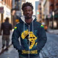 Amilcar Cabral Zip Hoodie Guinea-Bissau African National Liberation Leader - Cultural Resistance Tribute - Wonder Print Shop