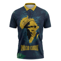 Amilcar Cabral Zipper Polo Shirt Guinea-Bissau African National Liberation Leader - Cultural Resistance Tribute - Wonder Print Shop