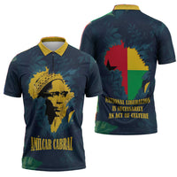 Amilcar Cabral Zipper Polo Shirt Guinea-Bissau African National Liberation Leader - Cultural Resistance Tribute - Wonder Print Shop