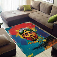 Amilcar Cabral Area Rug Armed Activist Quote Raised Fist African Liberation Tribute - Colorful Paint Stroke - Wonder Print Shop