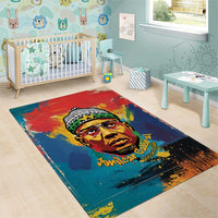Amilcar Cabral Area Rug Armed Activist Quote Raised Fist African Liberation Tribute - Colorful Paint Stroke - Wonder Print Shop