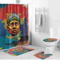 Amilcar Cabral Bathroom Set Armed Activist Quote Raised Fist African Liberation Tribute - Colorful Paint Stroke - Wonder Print Shop