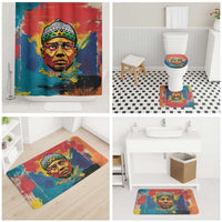 Amilcar Cabral Bathroom Set Armed Activist Quote Raised Fist African Liberation Tribute - Colorful Paint Stroke - Wonder Print Shop