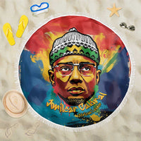 Amilcar Cabral Beach Blanket Armed Activist Quote Raised Fist African Liberation Tribute - Colorful Paint Stroke - Wonder Print Shop