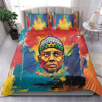 Amilcar Cabral Bedding Set Armed Activist Quote Raised Fist African Liberation Tribute - Colorful Paint Stroke - Wonder Print Shop