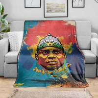 Amilcar Cabral Blanket Armed Activist Quote Raised Fist African Liberation Tribute - Colorful Paint Stroke - Wonder Print Shop