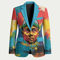 Amilcar Cabral Blazer Armed Activist Quote Raised Fist African Liberation Tribute - Colorful Paint Stroke - Wonder Print Shop