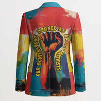 Amilcar Cabral Blazer Armed Activist Quote Raised Fist African Liberation Tribute - Colorful Paint Stroke - Wonder Print Shop