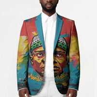 Amilcar Cabral Blazer Armed Activist Quote Raised Fist African Liberation Tribute - Colorful Paint Stroke - Wonder Print Shop