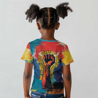Amilcar Cabral Kid T shirt Armed Activist Quote Raised Fist African Liberation Tribute - Colorful Paint Stroke - Wonder Print Shop