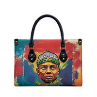 Amilcar Cabral Leather Bag Armed Activist Quote Raised Fist African Liberation Tribute - Colorful Paint Stroke - Wonder Print Shop