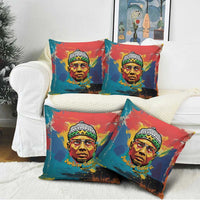 Amilcar Cabral Pillow Cover Armed Activist Quote Raised Fist African Liberation Tribute - Colorful Paint Stroke - Wonder Print Shop
