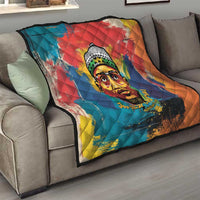 Amilcar Cabral Quilt Armed Activist Quote Raised Fist African Liberation Tribute - Colorful Paint Stroke - Wonder Print Shop