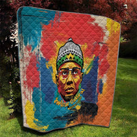 Amilcar Cabral Quilt Armed Activist Quote Raised Fist African Liberation Tribute - Colorful Paint Stroke - Wonder Print Shop
