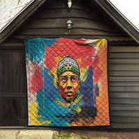 Amilcar Cabral Quilt Armed Activist Quote Raised Fist African Liberation Tribute - Colorful Paint Stroke - Wonder Print Shop