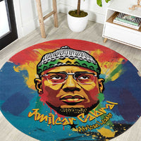 Amilcar Cabral Round Carpet Armed Activist Quote Raised Fist African Liberation Tribute - Colorful Paint Stroke - Wonder Print Shop