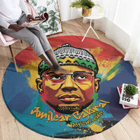 Amilcar Cabral Round Carpet Armed Activist Quote Raised Fist African Liberation Tribute - Colorful Paint Stroke - Wonder Print Shop