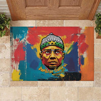 Amilcar Cabral Rubber Doormat Armed Activist Quote Raised Fist African Liberation Tribute - Colorful Paint Stroke - Wonder Print Shop