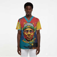 Amilcar Cabral Scrub Top Armed Activist Quote Raised Fist African Liberation Tribute - Colorful Paint Stroke - Wonder Print Shop