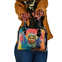 Amilcar Cabral Shoulder Handbag Armed Activist Quote Raised Fist African Liberation Tribute - Colorful Paint Stroke - Wonder Print Shop