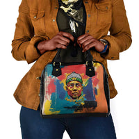 Amilcar Cabral Shoulder Handbag Armed Activist Quote Raised Fist African Liberation Tribute - Colorful Paint Stroke - Wonder Print Shop