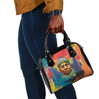Amilcar Cabral Shoulder Handbag Armed Activist Quote Raised Fist African Liberation Tribute - Colorful Paint Stroke - Wonder Print Shop