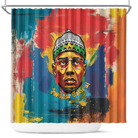 Amilcar Cabral Shower Curtain Armed Activist Quote Raised Fist African Liberation Tribute - Colorful Paint Stroke - Wonder Print Shop