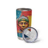 Amilcar Cabral Tumbler Cup Armed Activist Quote Raised Fist African Liberation Tribute - Colorful Paint Stroke - Wonder Print Shop