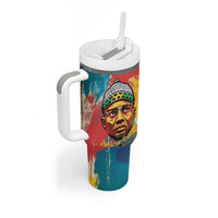 Amilcar Cabral Tumbler With Handle Armed Activist Quote Raised Fist African Liberation Tribute - Colorful Paint Stroke - Wonder Print Shop