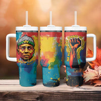 Amilcar Cabral Tumbler With Handle Armed Activist Quote Raised Fist African Liberation Tribute - Colorful Paint Stroke - Wonder Print Shop