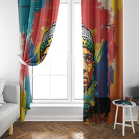 Amilcar Cabral Window Curtain Armed Activist Quote Raised Fist African Liberation Tribute - Colorful Paint Stroke - Wonder Print Shop