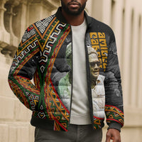 Amilcar Cabral Bomber Puffer Jacket African Map with Chains Freedom Theme Revolutionary Liberation Tribute - Wonder Print Shop