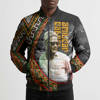 Amilcar Cabral Bomber Puffer Jacket African Map with Chains Freedom Theme Revolutionary Liberation Tribute - Wonder Print Shop