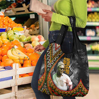 Amilcar Cabral Grocery Bag African Map with Chains Freedom Theme Revolutionary Liberation Tribute - Wonder Print Shop