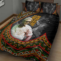 Amilcar Cabral Quilt Bed Set African Map with Chains Freedom Theme Revolutionary Liberation Tribute - Wonder Print Shop