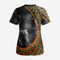 Amilcar Cabral Scrub Top African Map with Chains Freedom Theme Revolutionary Liberation Tribute - Wonder Print Shop
