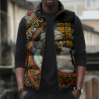 Amilcar Cabral Sleeveless Puffer Jacket African Map with Chains Freedom Theme Revolutionary Liberation Tribute - Wonder Print Shop