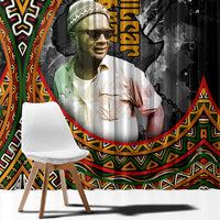 Amilcar Cabral Window Curtain African Map with Chains Freedom Theme Revolutionary Liberation Tribute - Wonder Print Shop