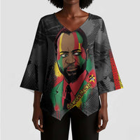 Samora Machel Kimono Sleeve Blouse Mozambique Liberation Graffiti Style Viva FRELIMO African Revolutionary - Wonder Print Shop