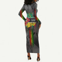 Samora Machel Long Sleeve Bodycon Dress Mozambique Liberation Graffiti Style Viva FRELIMO African Revolutionary - Wonder Print Shop