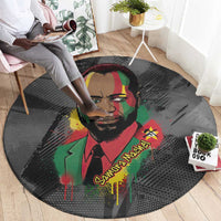 Samora Machel Round Carpet Mozambique Liberation Graffiti Style Viva FRELIMO African Revolutionary - Wonder Print Shop