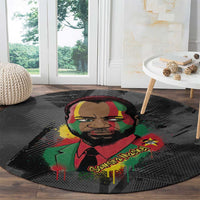 Samora Machel Round Carpet Mozambique Liberation Graffiti Style Viva FRELIMO African Revolutionary - Wonder Print Shop