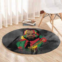 Samora Machel Round Carpet Mozambique Liberation Graffiti Style Viva FRELIMO African Revolutionary - Wonder Print Shop